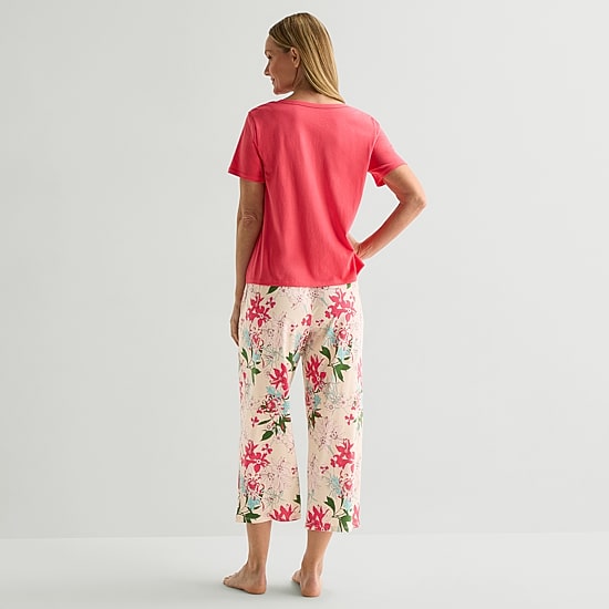 Liz Claiborne Womens Short Sleeve 2-pc. Pajama Set