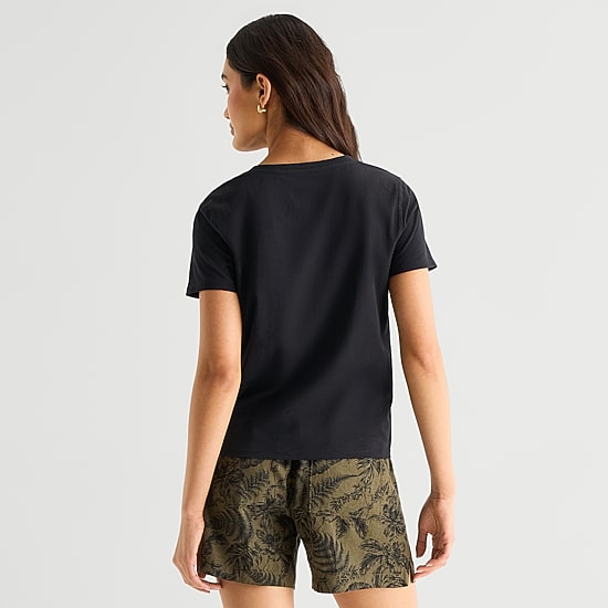 A.N.A Womens Easy-on + Easy-off Crew Neck Short Sleeve Adaptive T-Shirt