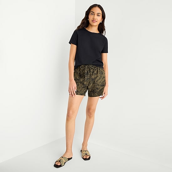 A.N.A Womens Easy-on + Easy-off Crew Neck Short Sleeve Adaptive T-Shirt