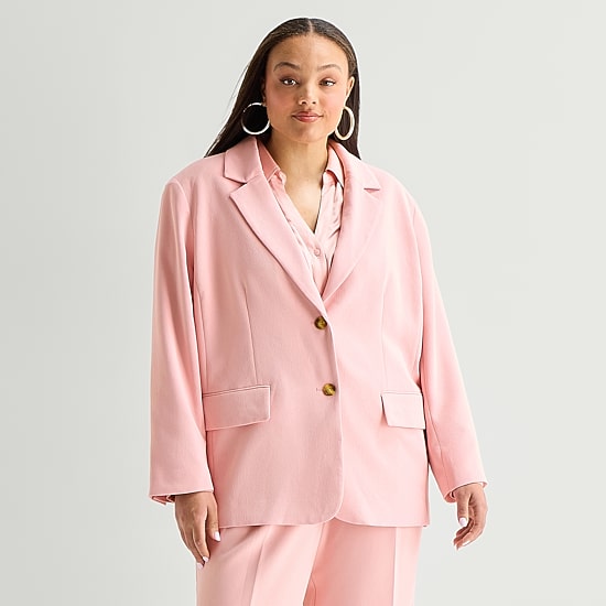 Worthington Womens Plus Relaxed Fit Blazer