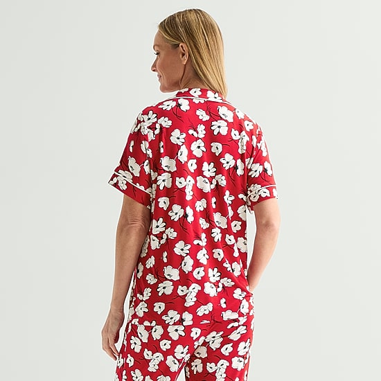 Liz Claiborne Cool and Calm Womens Short Sleeve Pajama Top
