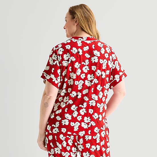 Liz Claiborne Cool and Calm Womens Short Sleeve Plus Pajama Top