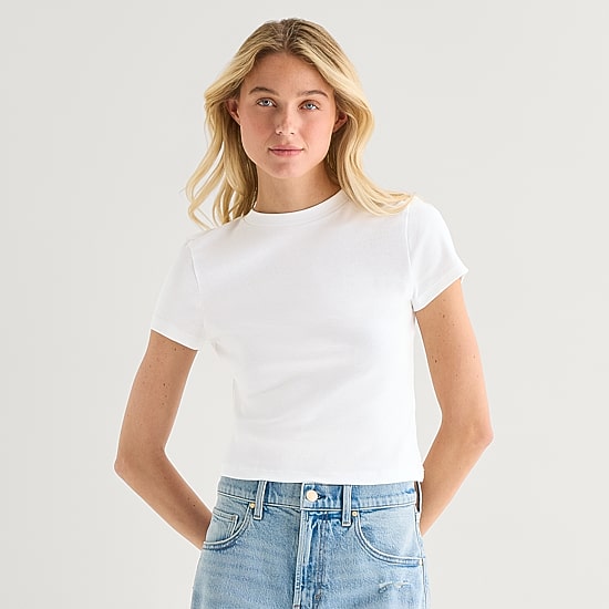 a.n.a Perfect Tee Womens Crew Neck Short Sleeve T-Shirt