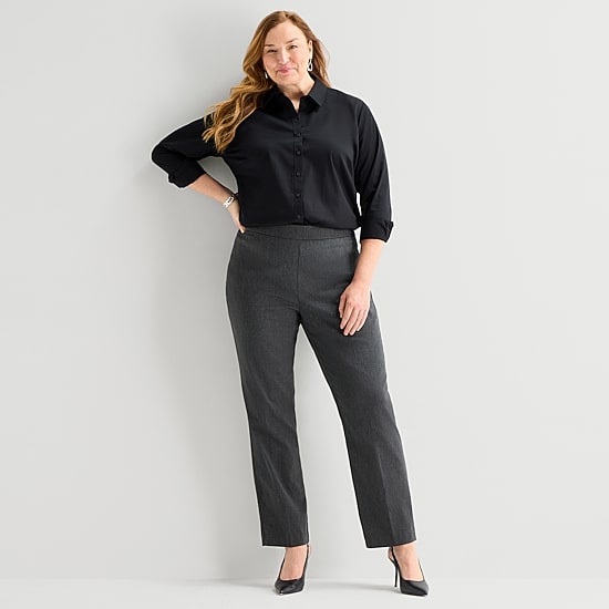 Liz Claiborne Womens Plus Long Sleeve Dress Shirt