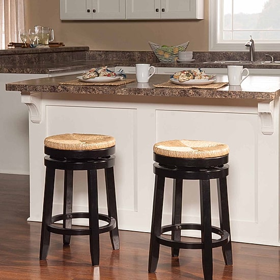 Linon Sanford Seagrass Swivel Counter Stool