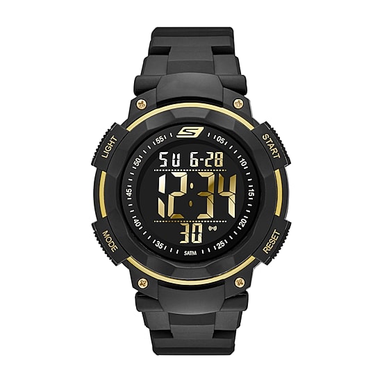 Skechers Ruhland Mens Chronograph Digital Black Strap Watch Sr1019