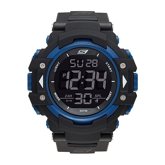 Skechers Keats Mens Chronograph Digital Black Strap Watch Sr1035