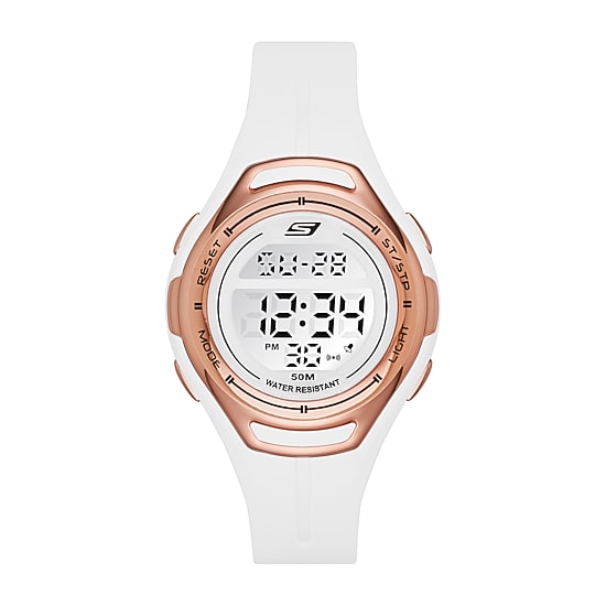 Skechers Artesia Womens Chronograph Digital White Strap Watch Sr2011