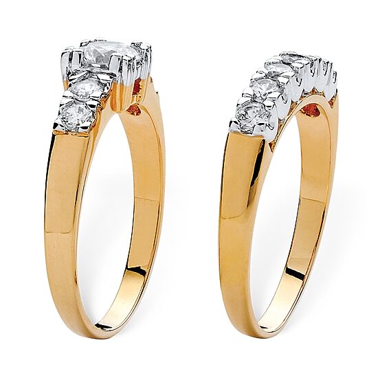 Womens 2 1/5 CT. T.W. Cubic Zirconia 18K Gold Over Brass Bridal Set