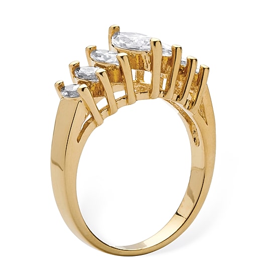 Womens 1 1/2 CT. T.W. Cubic Zirconia 18K Gold Over Brass Engagement Ring