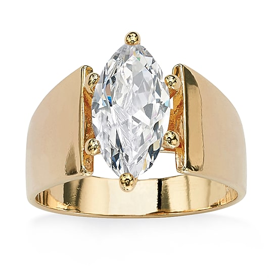 Womens 2 1/2 CT. Cubic Zirconia 14K Gold Over Brass Engagement Ring