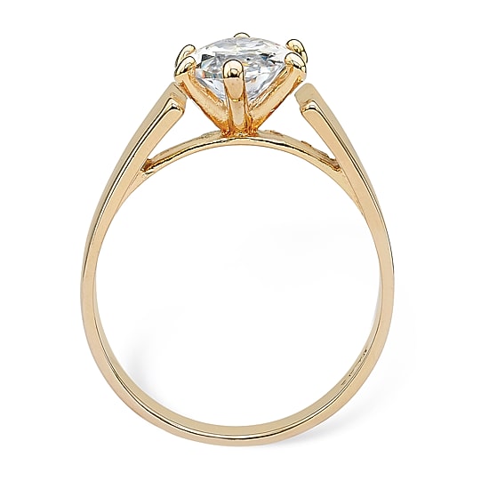 Womens 2 1/2 CT. Cubic Zirconia 14K Gold Over Brass Engagement Ring