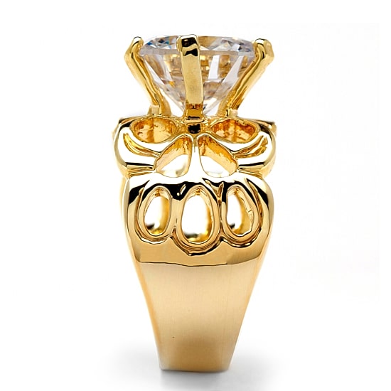 Womens 6 CT. T.W. Cubic Zirconia 14K Gold Over Brass Engagement Ring