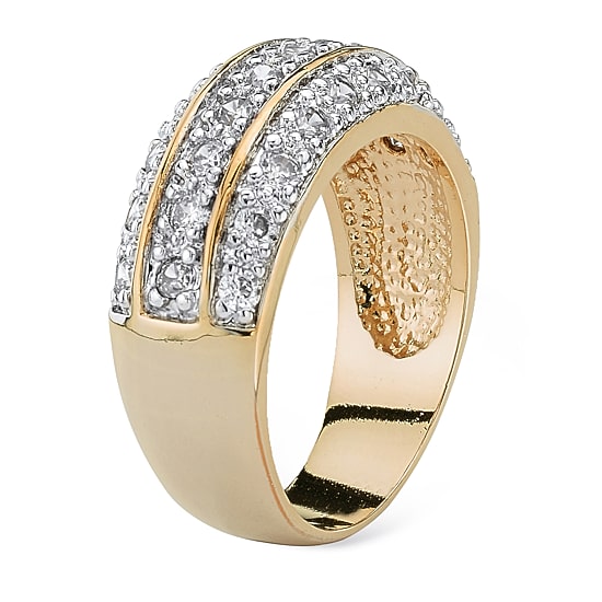 Womens 1 3/4 CT. T.W. Cubic Zirconia 14K Gold Over Brass Engagement Ring