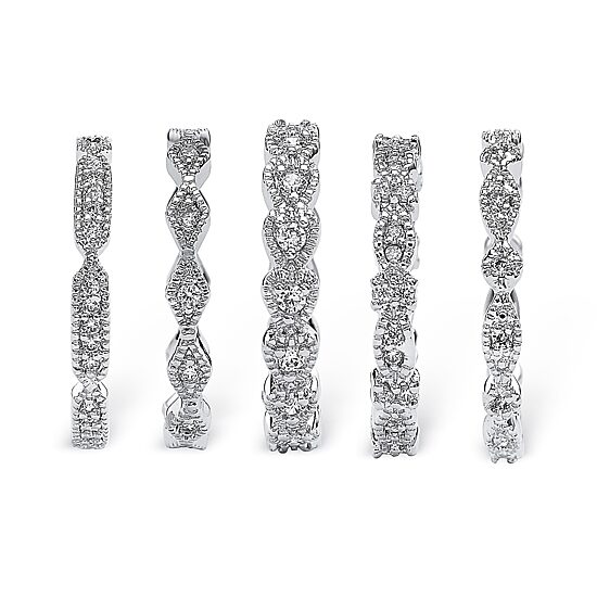 Womens 15MM 1 1/2 CT. T.W. Cubic Zirconia Pure Silver Over Brass Band