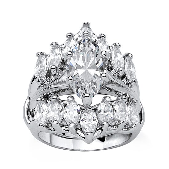 Womens 6 CT. T.W. Cubic Zirconia Pure Silver Over Brass Bridal Set