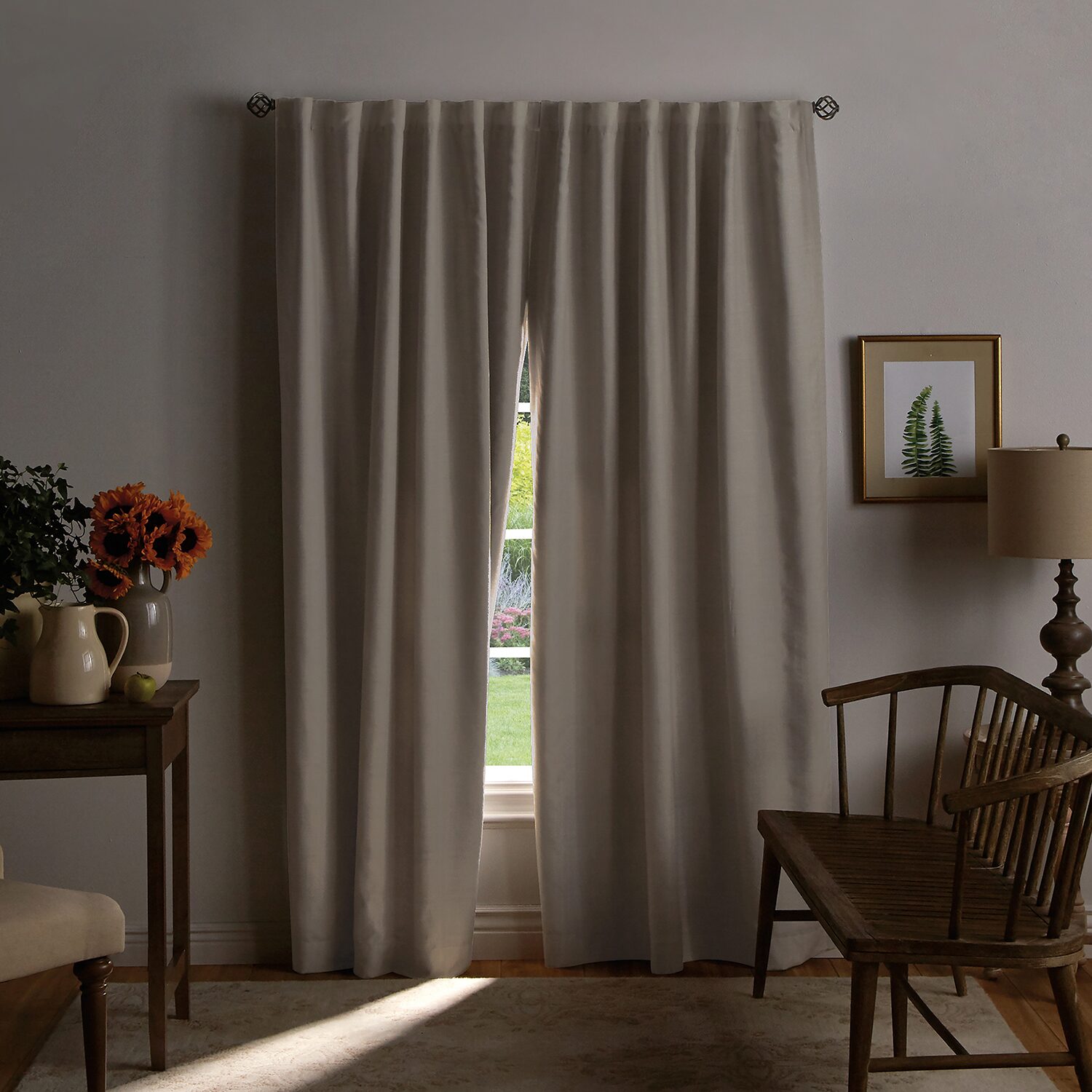Martha Stewart Bedford Back Tab Blackout Set of 2 Curtain Panel