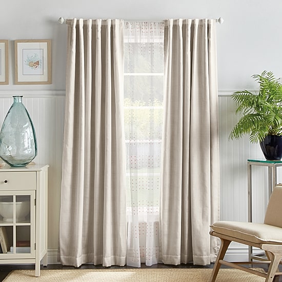 Martha Stewart Bedford Back Tab Blackout Set of 2 Curtain Panel