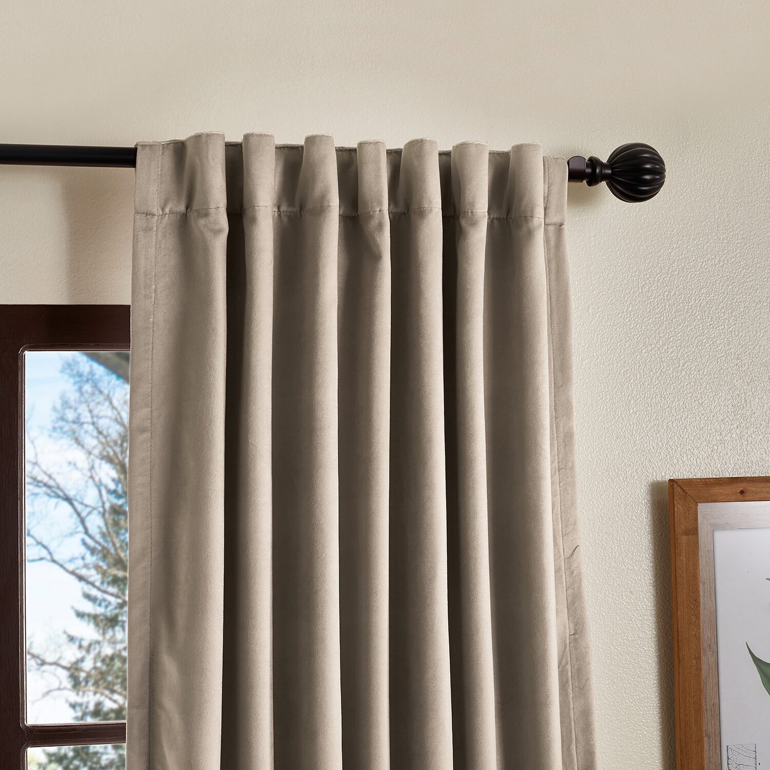 Martha Stewart Lucca Velvet Rod Pocket Blackout Set of 2 Curtain Panel