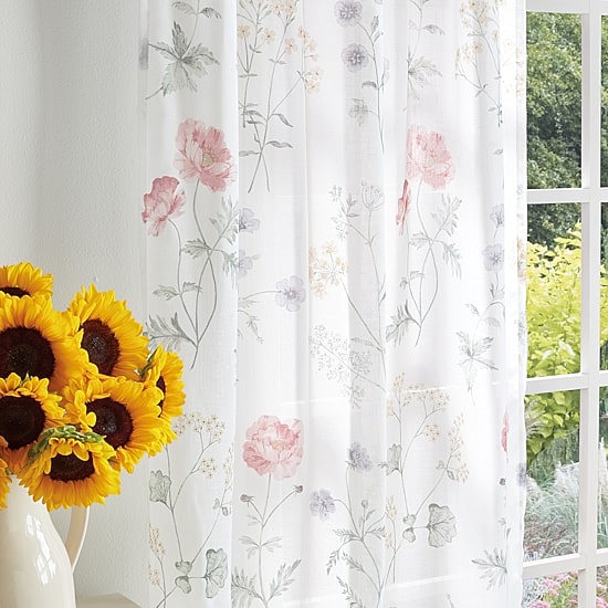 Martha Stewart Garden Print Light-Filtering Set of 2 Curtain Panel