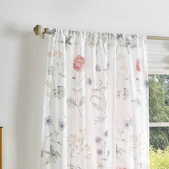 Martha Stewart Garden Print Light-Filtering Set of 2 Curtain Panel