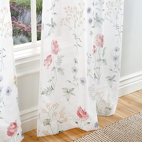 Martha Stewart Garden Print Light-Filtering Set of 2 Curtain Panel