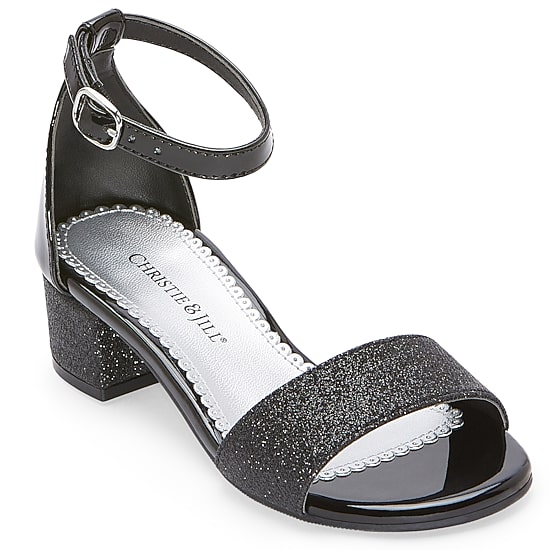 Christie & Jill Mallory Little & Big Kid Girls Round Open Toe Block Heel Pumps