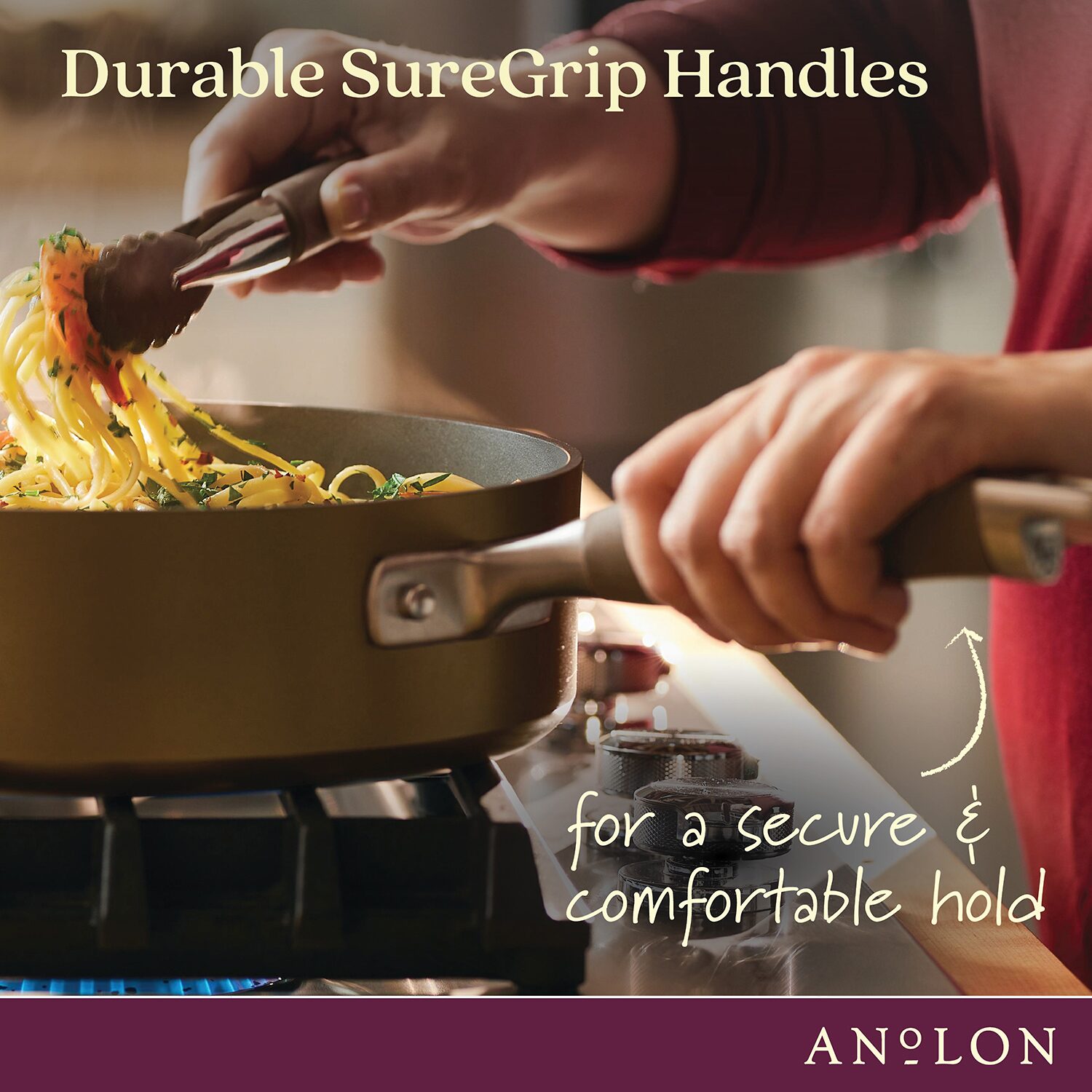 Anolon Advanced Home Hard Anodized 12.5" Divided Grill and Griddle Pan