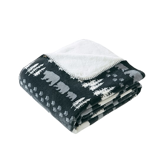 Coleman Oversized Reversible Micro-Mink & Faux Fur Washable Reversible Midweight Throw