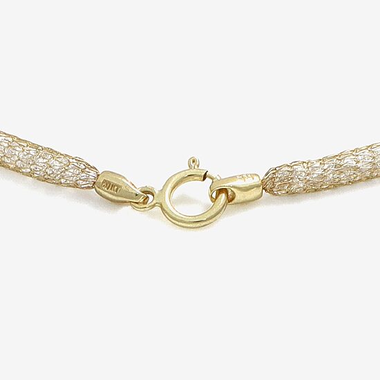 Made in Italy Womens 10K Gold 7.5 Inch Solid Link Chain Bracelet