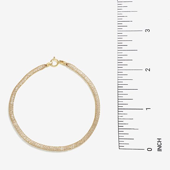 Made in Italy Womens 10K Gold 7.5 Inch Solid Link Chain Bracelet
