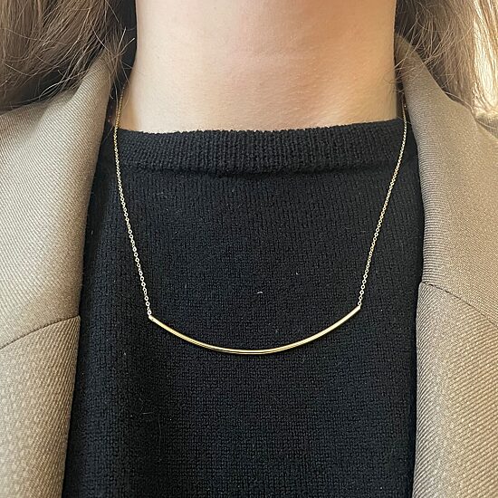 Made in Italy Womens 10K Gold 18 Inch Rolo Chain Necklace