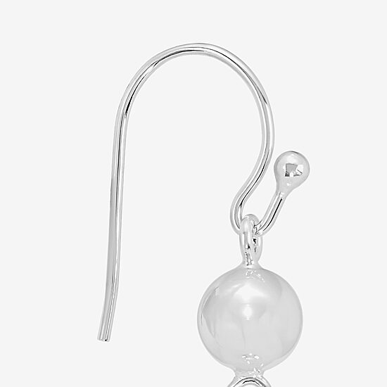Silver Reflections Womens Pure Silver Over Brass Ball Drop Earrings