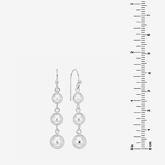 Silver Reflections Womens Pure Silver Over Brass Ball Drop Earrings