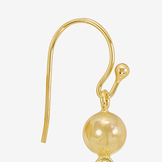 Silver Reflections Womens 14K Gold Over Brass Ball Drop Earrings