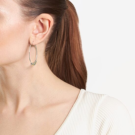 Silver Reflections Womens 48.7mm Ball Hoop Earrings