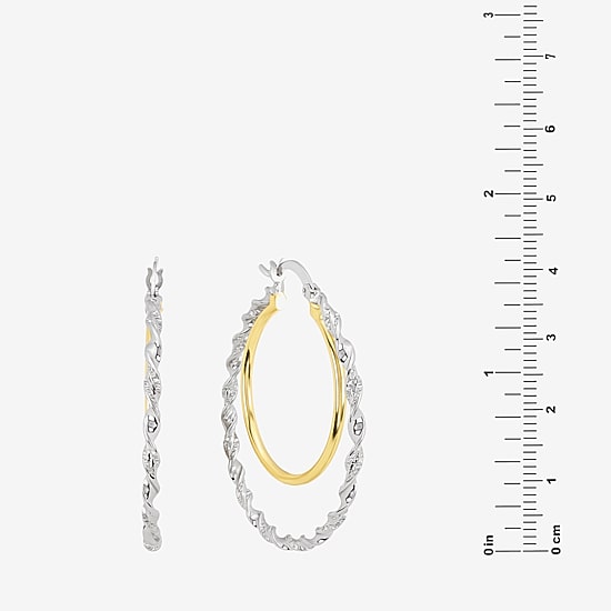 Silver Reflections Womens 41.9mm Hoop Earrings