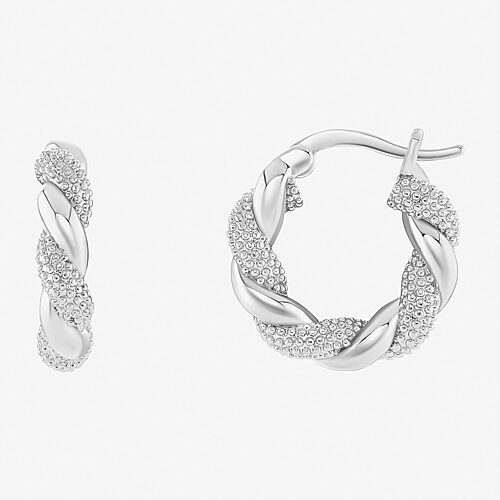 Silver Reflections Womens 18mm Hoop Earrings, One Size