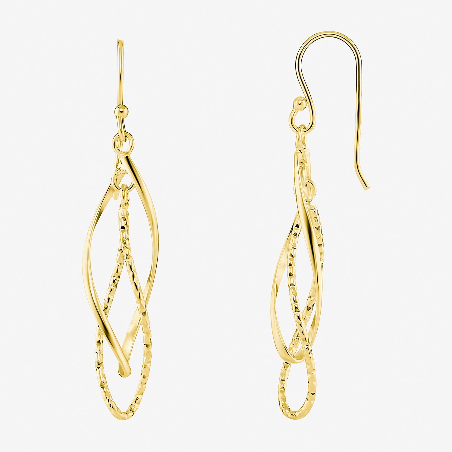 Silver Reflections Womens 18K Gold Over Brass Drop Earrings