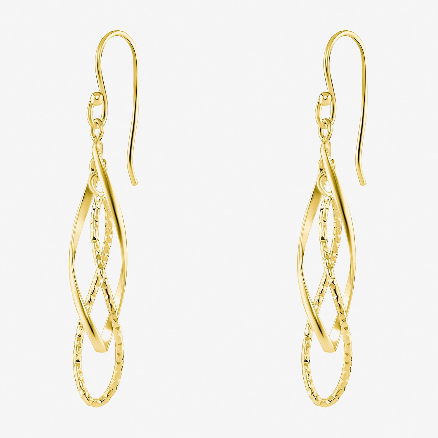 Silver Reflections Womens 18K Gold Over Brass Drop Earrings