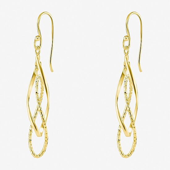 Silver Reflections Womens 18K Gold Over Brass Drop Earrings
