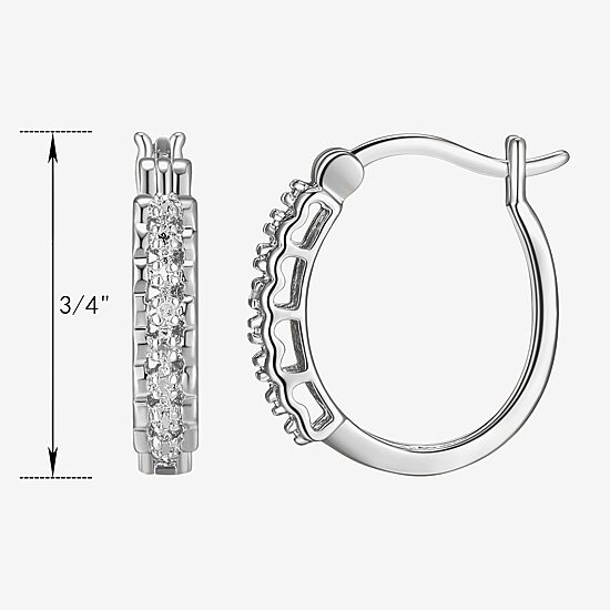Sparkle Allure Diamond Accent Round Hoop Earrings