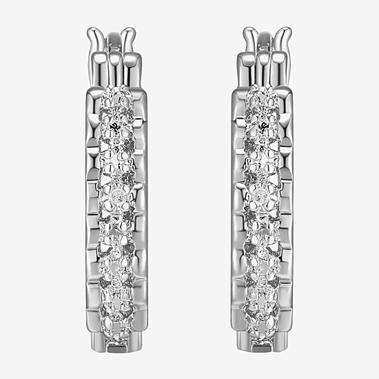 Sparkle Allure Diamond Accent Round Hoop Earrings