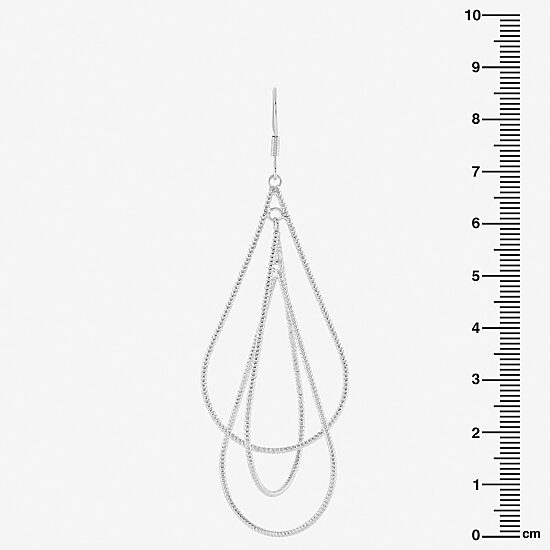 Silver Reflections Orbital Womens Pure Silver Over Brass Drop Earrings