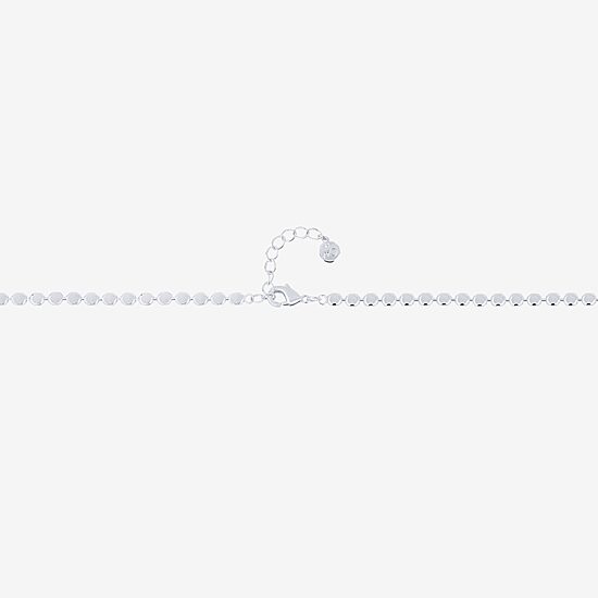 Silver Reflections Womens 10 Inch Solid Bead Round Ankle Bracelet