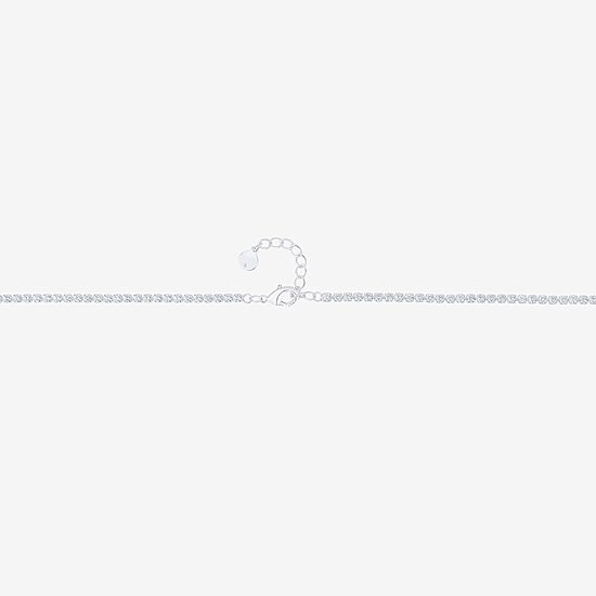 Silver Reflections Womens 10 Inch Butterfly Ankle Bracelet