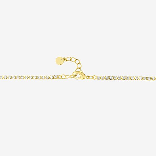 Silver Reflections Womens 14K Gold Over Brass 10 Inch Cross Ankle Bracelet