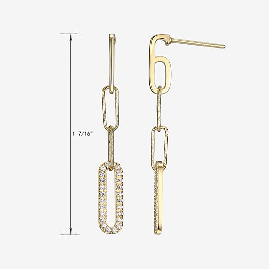 Paris 1901 By Charles Garnier Womens Cubic Zirconia 18K Gold Over Silver Drop Earrings