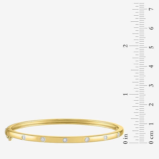 Diamond Addiction (G-H / I1-I2) 1/10 CT. T.W. Lab Grown White Diamond Sterling Silver or 14K Gold Over Silver Bangle Bracelet
