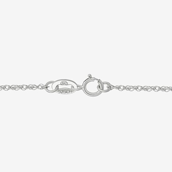 Womens Sterling Silver 18 Inch Locket Necklace